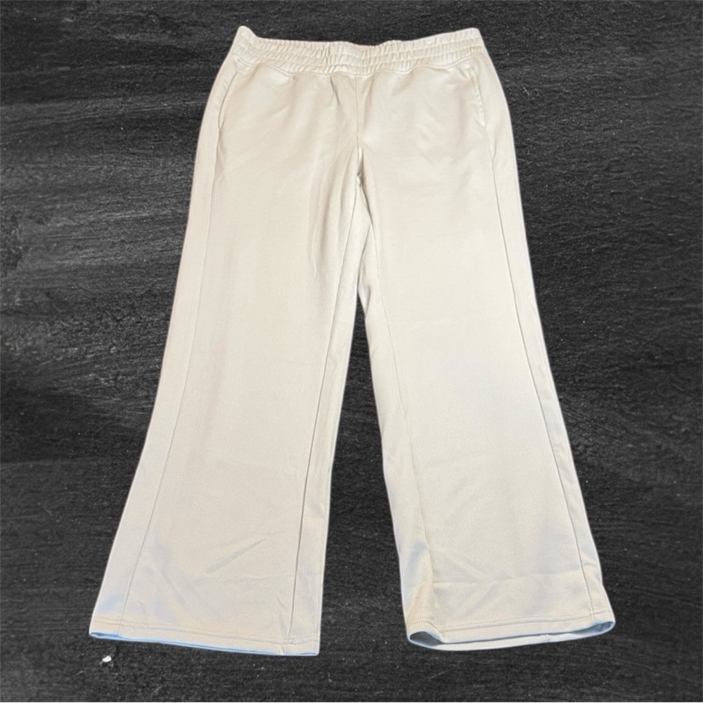NWOT Spyder Women's Cream Wide Leg Lounge Pants sz L Soft Cozy